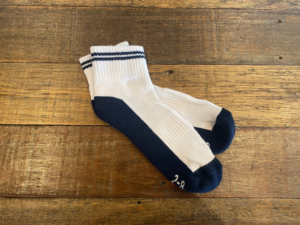 White socks with Navy Stripes (Twin pack) – SHCS Uniform Shop